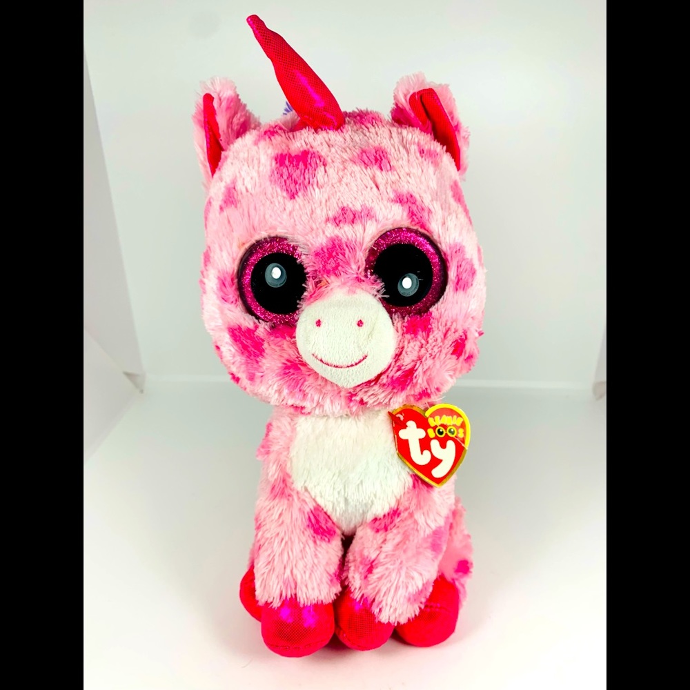 Ty Beanie Boos Sugar Pie Pink Valentine Unicorn Plush 9” Stuffed Animal Toy